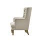 Bayside Natural Button Tufted Winged Armchair