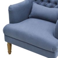 Bayside Hamptons Buttoned Armchair Navy Linen Blend