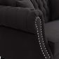 Vaucluse Buttoned Tuffed 2 Seat Sofa Charcoal W/ Studs