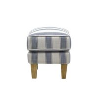 Bondi Hamptons Ottoman Blue Sky Stripe W/Blue Piping