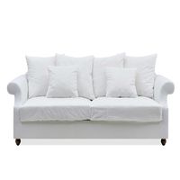 Slip Cover Only - Avalon Hamptons 3 Seat Sofa Natural W/White Piping