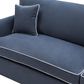Slip Cover Only - Byron Hamptons 4 Seat Sofa Navy W/White Piping