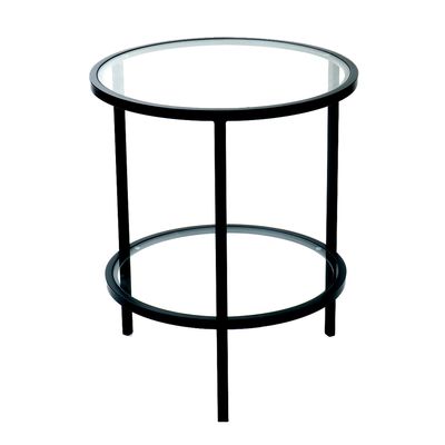 Palladium Black Iron & Glass Side Table