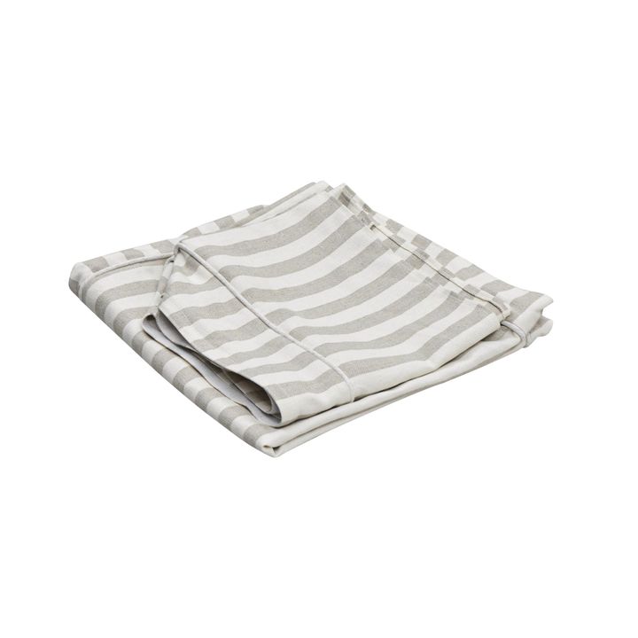 Slip Cover Only - Noosa Hamptons Ottoman Natural Stripe