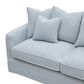 Slip Cover Only - Noosa 2.5 Seat Hamptons Sofa Beach W/White Piping Linen Blend