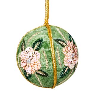 Velvet Flower Bauble Green