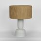 Clem Lamp Small White with Raffia shade