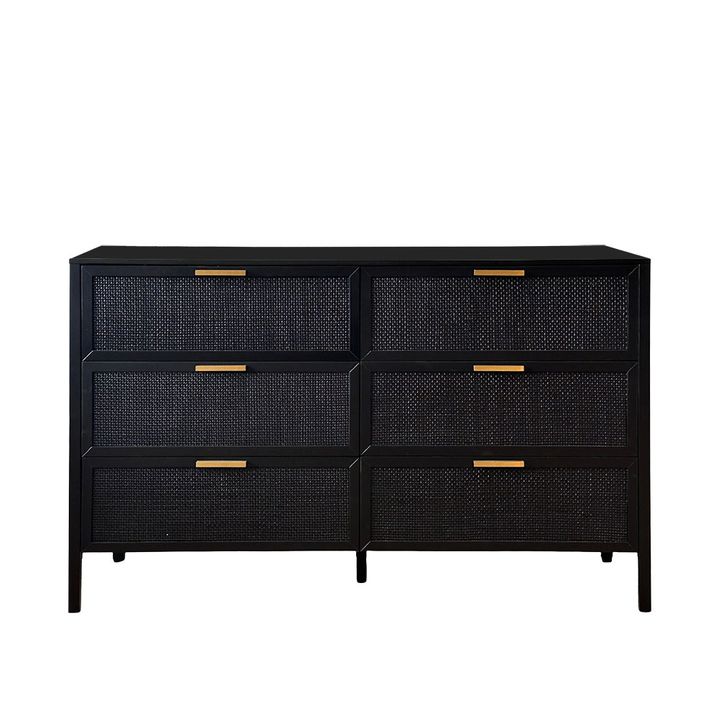 Santorini Dresser 6 Drawer Black