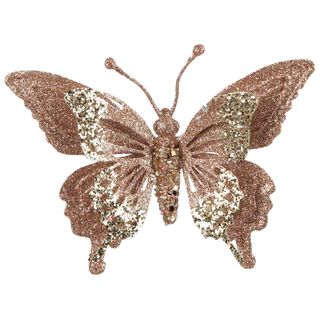 Sheena Glitter Clip on Butterfly Pink