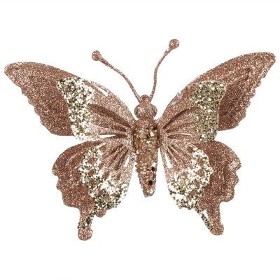 Sheena Glitter Clip on Butterfly Pink