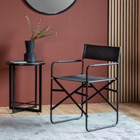 Jodhpur Black Leather Chair Set of Two