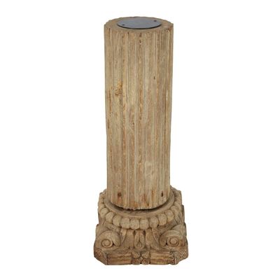 Raj Wooden Pillar Candle Stand