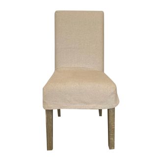 Natural Linen Chair covers with white piping
