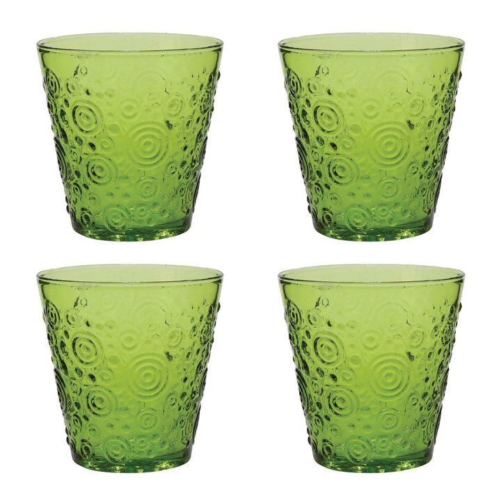 Drinking Glass Set of 4 Lime Green 8oz