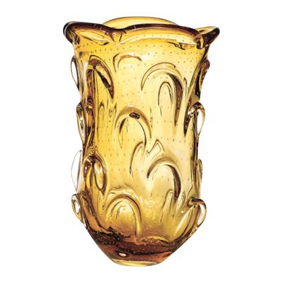 Petal Art Glass Vase Tall Honey