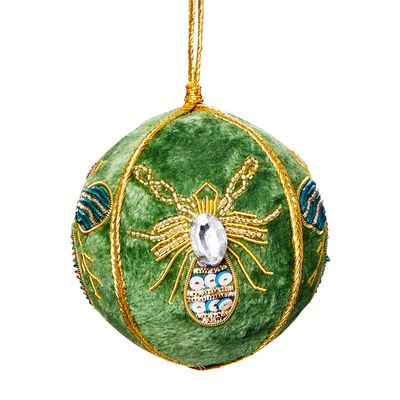 Velvet Bee Bauble Green