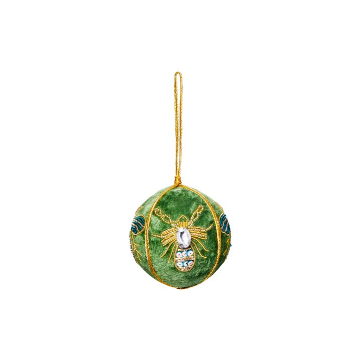 Velvet Bee Bauble Green