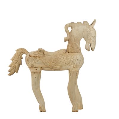 Wood Horse on Stand Large