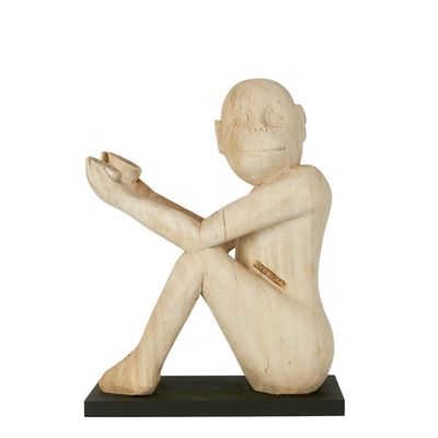 Wood Monkey on Stand