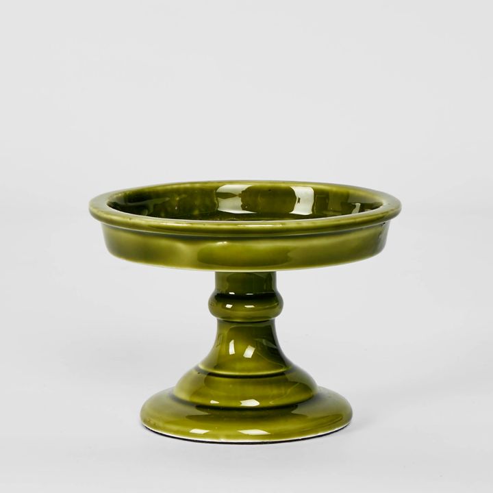 Salan Enamel Candle Stand Green