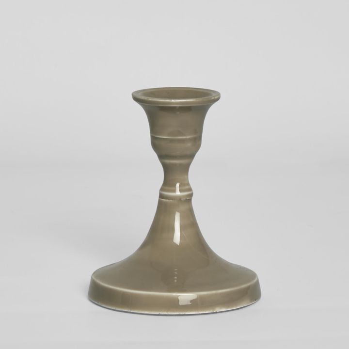 Soulor Enamel Candle Stand Taupe