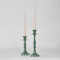 Sante Enamel Candle Stand Green