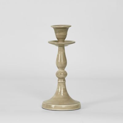 Simou Enamel Candle Stand Taupe