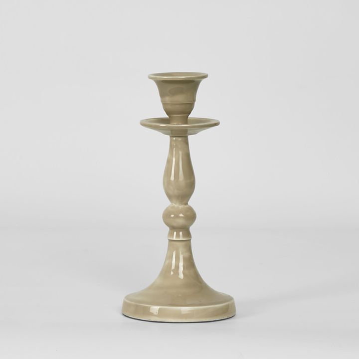 Simou Enamel Candle Stand Taupe