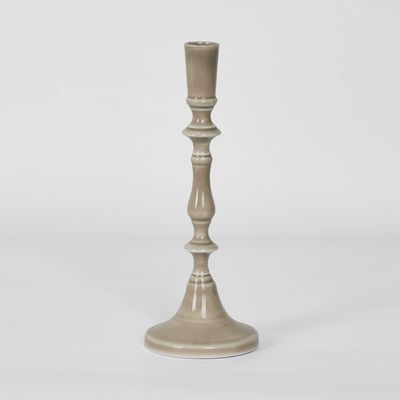 Saxsa Enamel Candle Stand Taupe