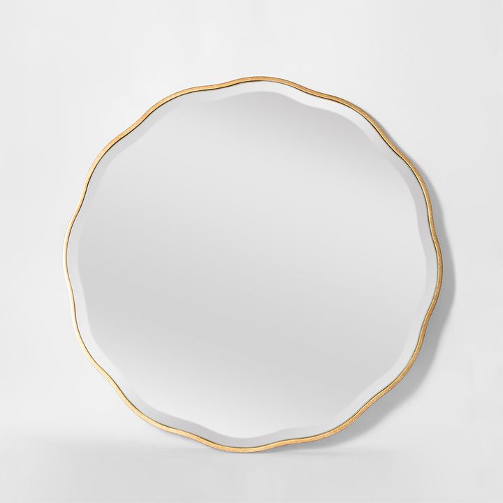 Camille Scallop Mirror Small Gold