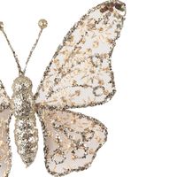 Amal Lace Clip on Butterfly Champagne