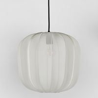 PUMPKIN CEILING PENDANT MEDIUM IVORY with Black Cord Drop