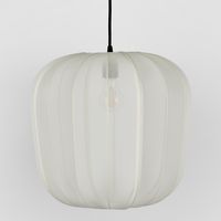 PUMPKIN CEILING PENDANT LARGE IVORY with Black Cord Drop