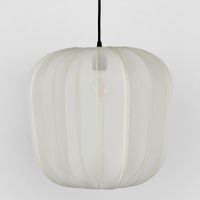 PUMPKIN CEILING PENDANT LARGE IVORY with Black Cord Drop