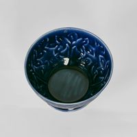 Embossed Footed Enamel Bowl 16cm