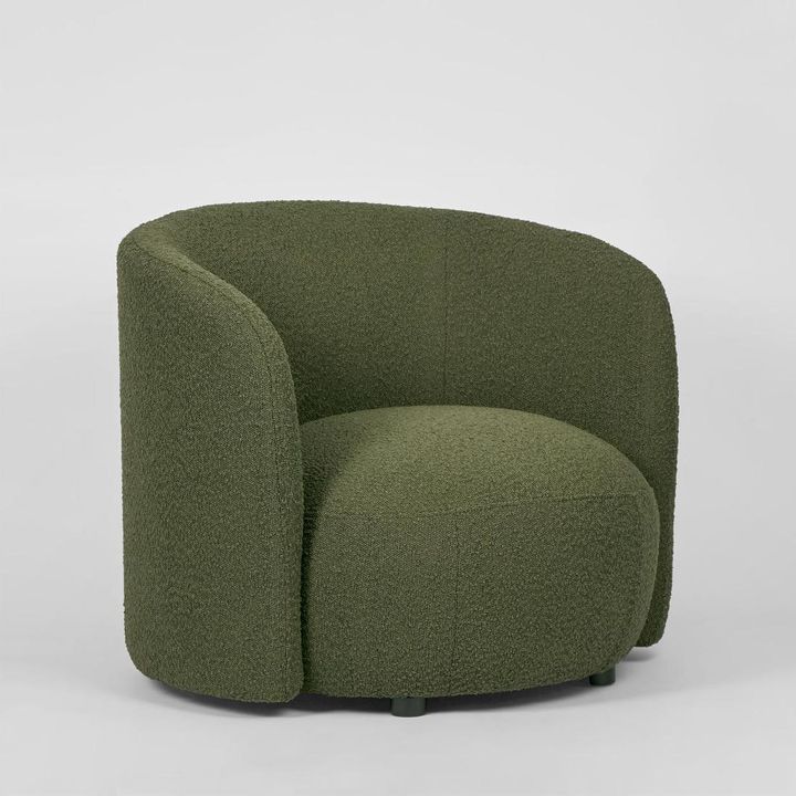Plume ArmChair Olive Boucle