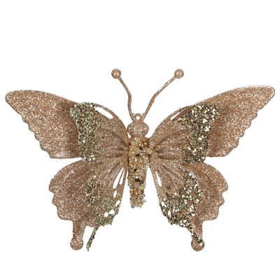 Sheena Glitter Clip on Butterfly Champagne