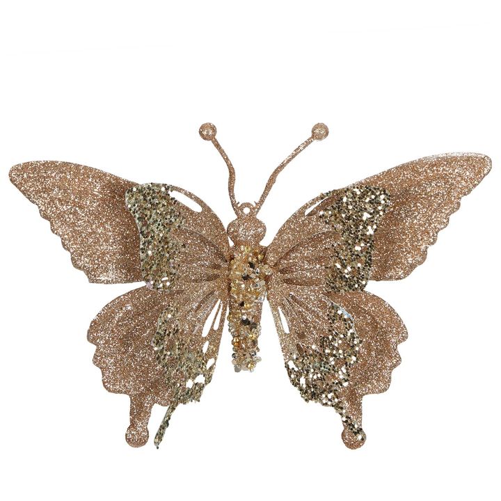 Sheena Glitter Clip on Butterfly Champagne