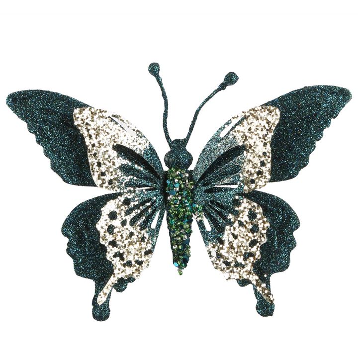 Sheena Glitter Clip on Butterfly Peacock