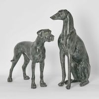 Charlie Dog Sculpture Standing Black