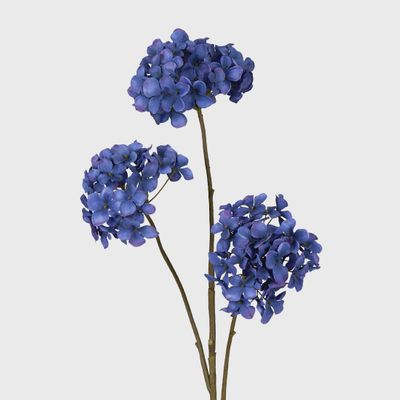 Mini Hydrangea Spray With 3 Heads Dk Blue