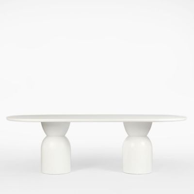 Olive Dining Table Top Oval White - Top Only
