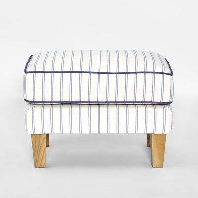 Bondi Hamptons Ottoman Blue/White Pin Stripe*