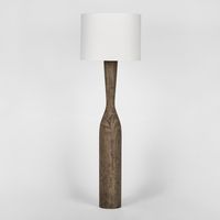 Callum Timber Floor Lamp Base With White Shade