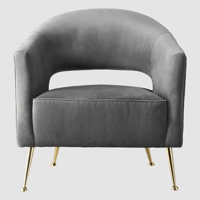 Barletta Armchair Grey Velvet