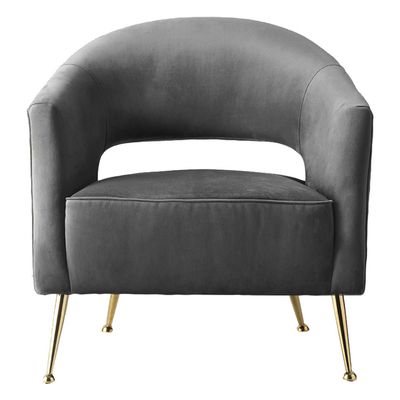 Barletta Armchair Grey Velvet