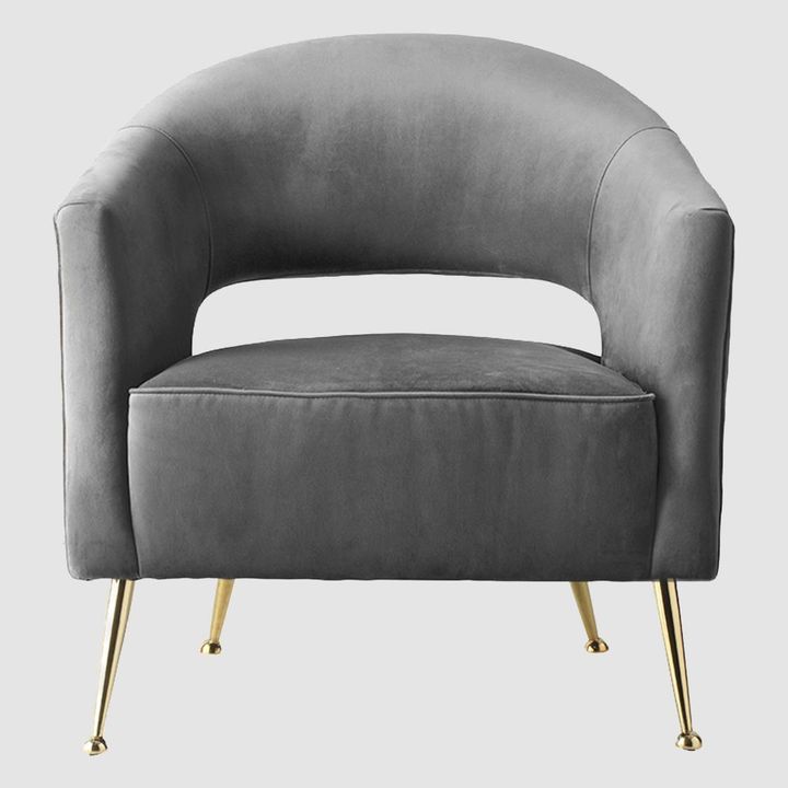 Barletta Armchair Grey Velvet