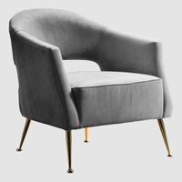Barletta Armchair Grey Velvet