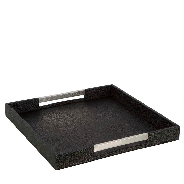 Leo Leather Tray Black