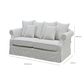 Slip Cover Only - Avalon Hamptons 3 Seat Sofa Stone Stripe